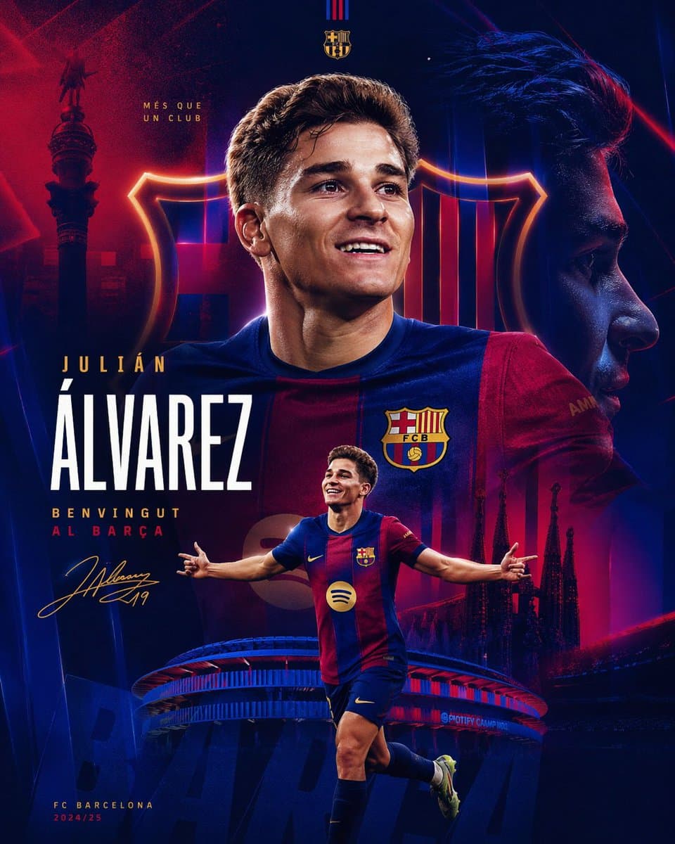 Affiche transfert Julián Álvarez - FC Barcelona