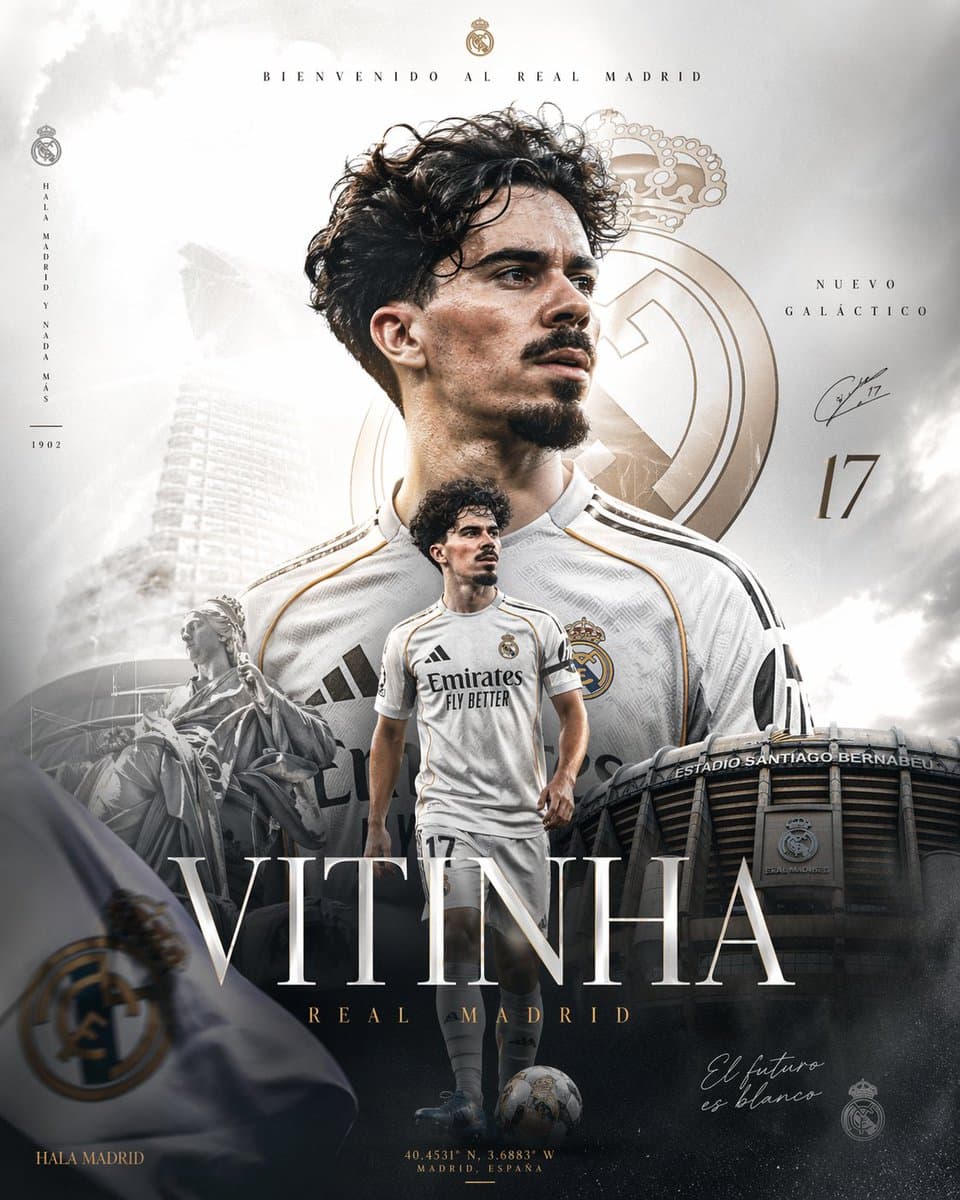 Affiche transfert Vitinha - Real Madrid